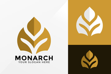 Luxury Letter M Monarch Logo Design, Brand Identity logos vector, modern logo, Logo Designs Vector Illustration Template