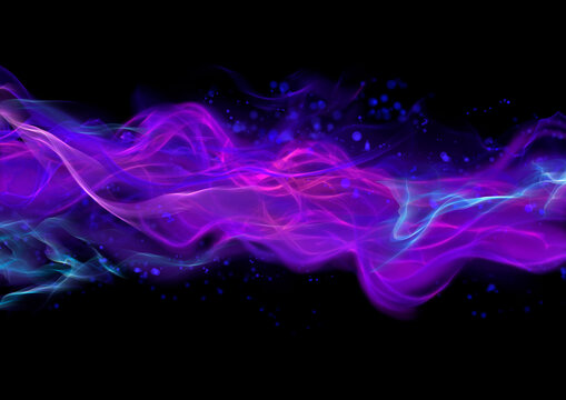 Abstract vibrant purple wave pattern on black background - Powered by Adobe