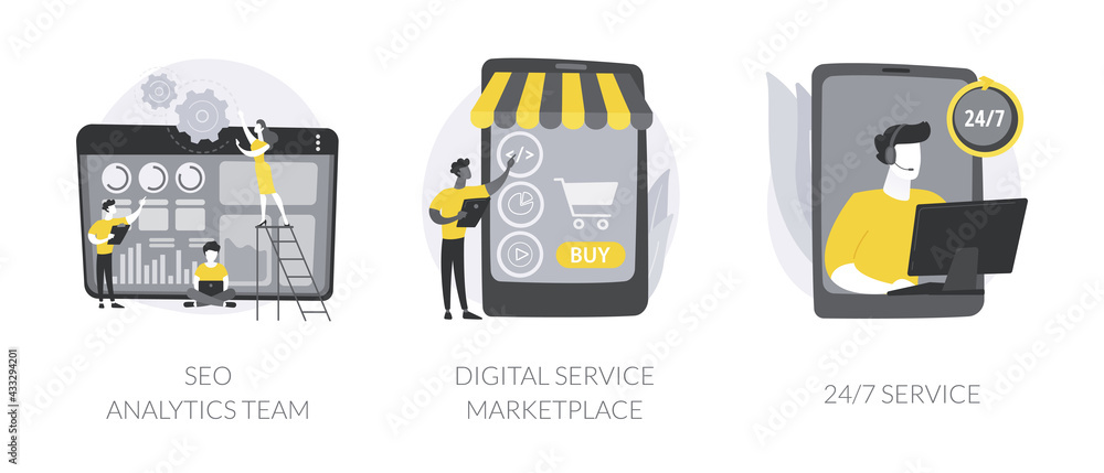 Canvas Prints online services abstract concept vector illustrations.