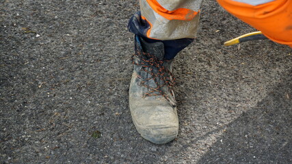 Arbeitsschuhe, Bau, Bauarbeiter, Arbeiter, Arbeitssicherheit, Schuh, Schutz, Arbeitsschutz,...