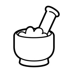 Isolated mortar icon Natural medicine