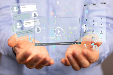 Interface web application in hand