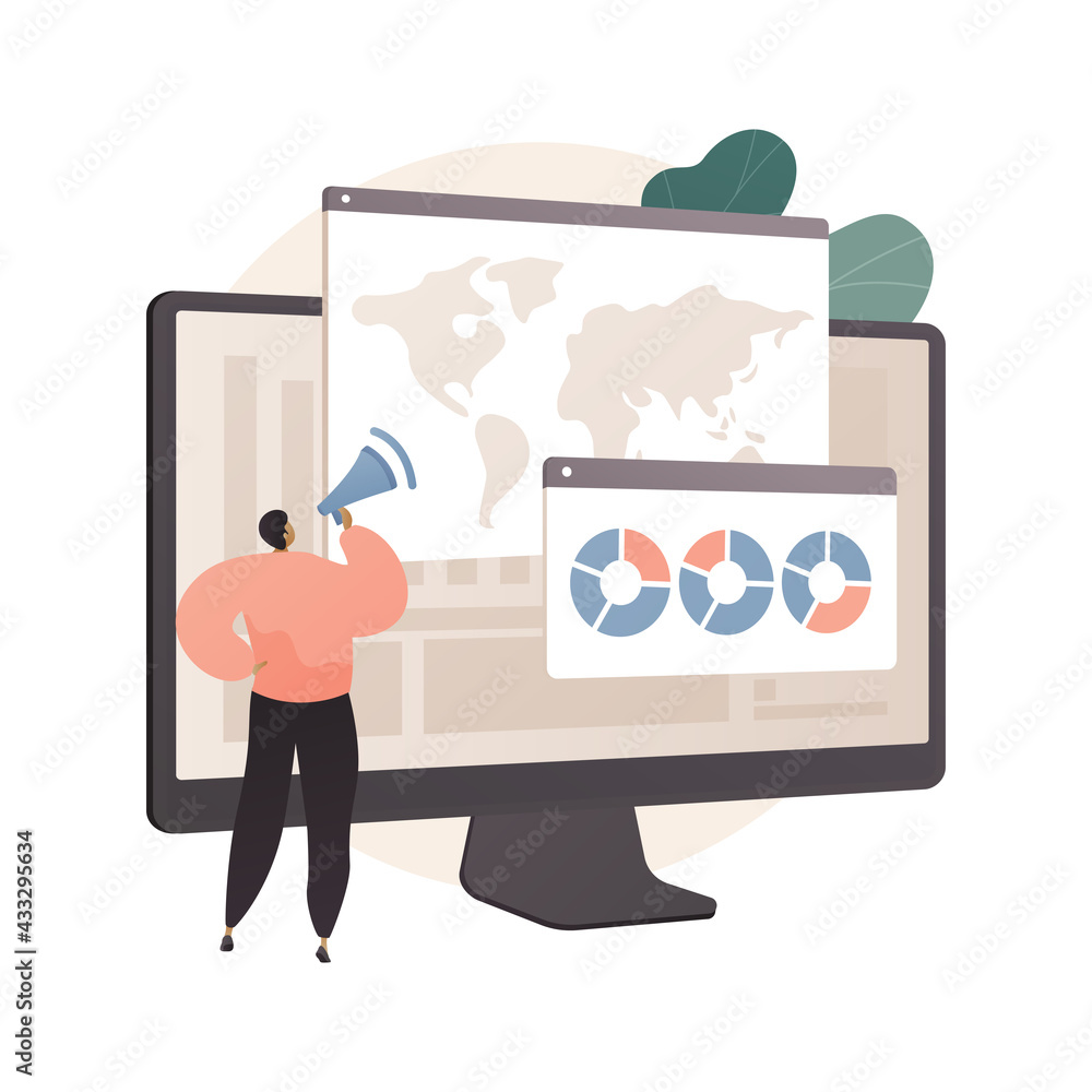 Poster environment data analytics abstract concept vector illustration.