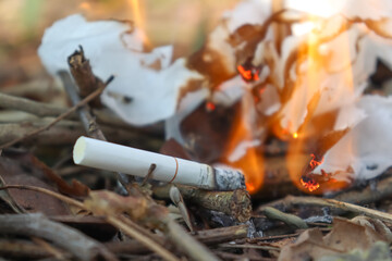 Obraz premium Cigarettes are fire