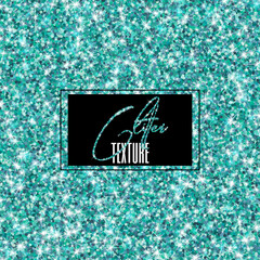 High resolution teal glitter texture. Shimmer and shining mint vector background for festive design, selebration and decoration.