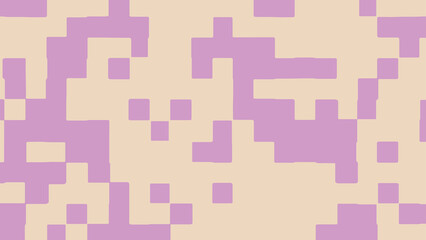 Abstract square pixel background in purple and beige color. Vector illustration.