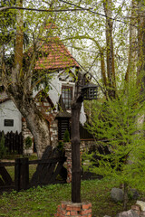 city views of the old kremlin churches and the monastery of the city of Suzdal during the rain