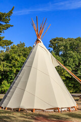 Tipi near Lake Watonga in Roman Nose State Park, Watonga, Oklahoma, USA