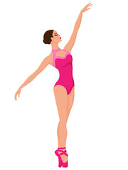 Charming lady in leotard in pink