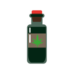 Isolated cannabis natural medicine bottle icon