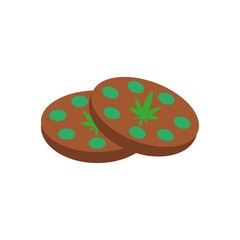 Isolated cannabis natural medicine cookie icon