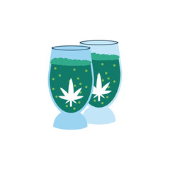 Isolated cannabis natural medicine icon