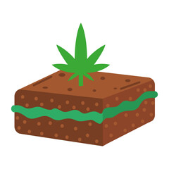 Isolated cannabis happy brownie icon