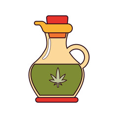 Isolated cannabis natural medicine pot icon