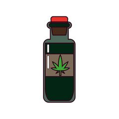 Isolated cannabis natural medicine bottle icon