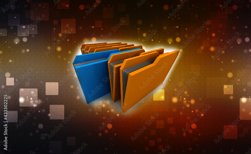 Aufkleber 3d rendering documents copying one file to another