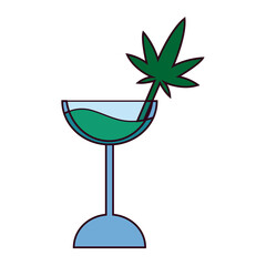 Isolated cannabis natural medicine beverage icon