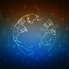 2d illustration world map abstract background