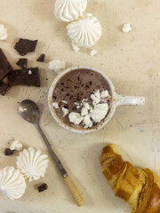 cup of coffee and croissant