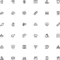 icon vector icon set such as: abstract, ribs, brunch, flame, ripe, cookery, pint, butter, disposable, clip art, protein, tonic, container, process, aquarium, market, russula, noodle, chef, baguette