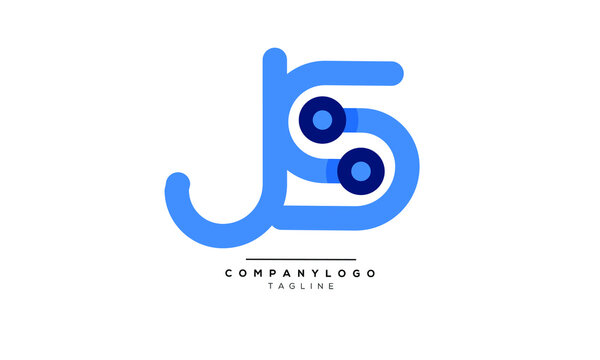 JS initials monogram letter text alphabet logo design