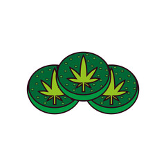 Isolated cannabis natural medicine cookie icon