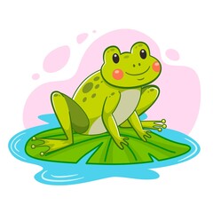 Cartoon Adorable Frog Illustration_2