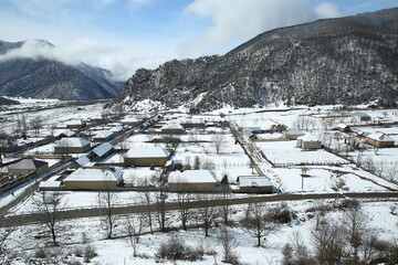 Snow, ice and adverse weather conditions bring things to a stand still in the housin .View of the...