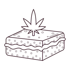 Isolated cannabis happy brownie icon