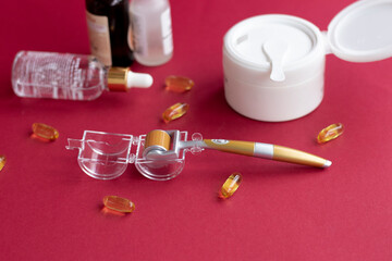 Cosmetological mesoscooter for home use. A tool for eliminating wrinkles. Anti age concept. High...