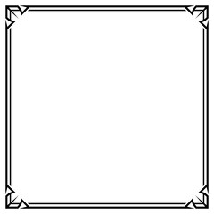 Frame Border Line Vector Simple Design, Black Square Shape