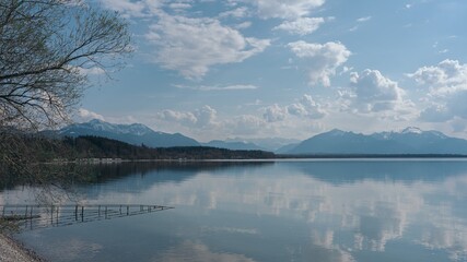 lake and mountains