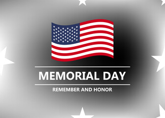 Memorial Day.  National holiday of the United States of America Vector graphics. Vector graphics.