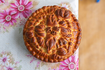 Delicious fresh organic loaf baked at home.