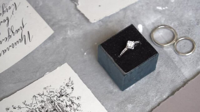 Wedding day decorations bridal shoes flowers Slow Motion