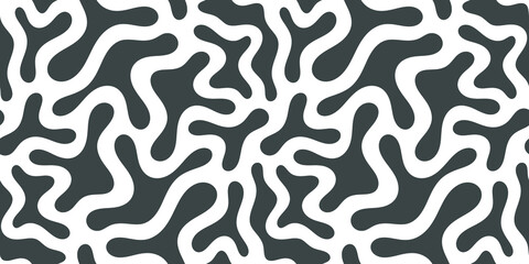 Abstract blot shapes vector seamless template for your design. Fluid banner. 