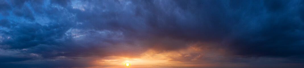  panorama sky. Beautiful cloud in the sunrise sky background. Sky banners background. - obrazy, fototapety, plakaty
