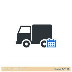 truck icon cargo schedule icon vector illustration logo template