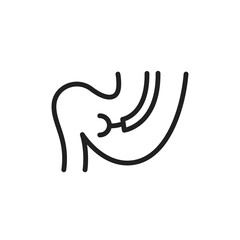 Stomach biopsy line icon. Isolated vector element.