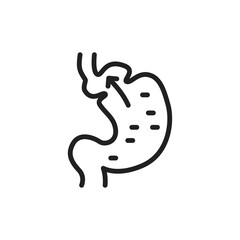 Fototapeta premium Hiatal hernia line icon. Isolated vector element.