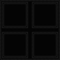 Four dashed squares. Vector empty frames with double dashed lines.