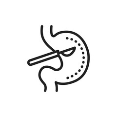 Stomach surgery line icon. Isolated vector element.