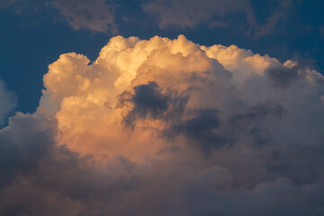Cumulus clouds nimbus at sunset