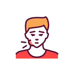 Toothache line icon. Isolated vector element.