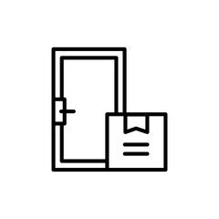 Home delivery line icon. Isolated vector element.