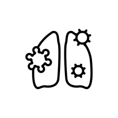 Infectious disease lungs line icon. Isolated vector element.