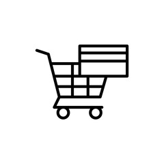 Safe shopping line icon. Isolated vector element.