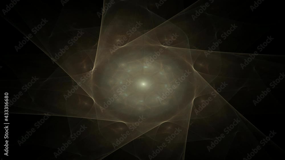 Poster abstract 4k motion background explosion with particles and sphere. atom science technology, energy c