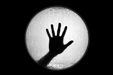 czarno biały silhouette zdjęcie pojedynczej ręki