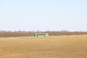 Fototapeta premium commuter bus carries passengers 